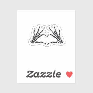 Hartvormig skelet handen - Unieke kunst voor skele Sticker