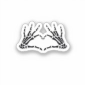 Hartvormig skelet handen - Unieke kunst voor skele Sticker (Voorkant)