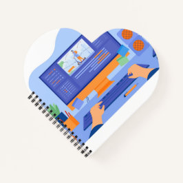 Hartvormig spiraalgebonden notitieboek