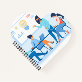 Hartvormig spiraalgebonden notitieboek