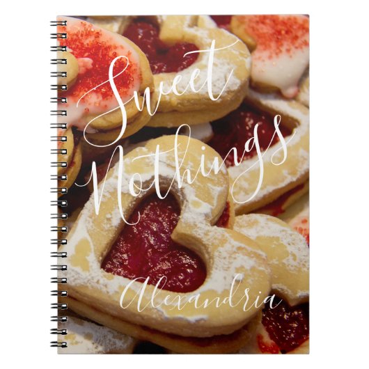 Hartvormig suikerkoekje Sweet Nothings Foto Rood Notitieboek (Voorkant)