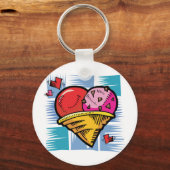 Hartvormig V-dag-ijs Sleutelhanger (Voorkant)