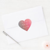 Hartvormig voor moeder met liefdesroze/Blauwgroen  Hart Sticker (Envelop)