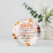 Hartvormig wafel geschept ijs ronde douche kaart (Staand voorkant)