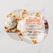 Hartvormig wafel geschept ijs ronde douche kaart (Voorkant / Achterkant)