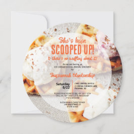 Hartvormig wafel geschept ijs ronde douche kaart