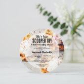 Hartvormig wafel geschept ijs ronde douche kaart (Staand voorkant)