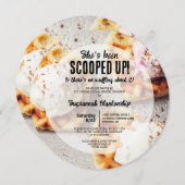 Hartvormig wafel geschept ijs ronde douche kaart (Voorkant / Achterkant)