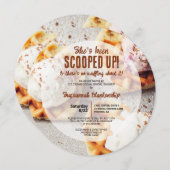 Hartvormig wafel geschept ijs ronde douche kaart (Voorkant / Achterkant)