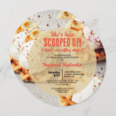 Hartvormig wafel geschept ijs ronde douche kaart (Voorkant / Achterkant)