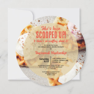 Hartvormig wafel geschept ijs ronde douche kaart