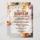 Hartvormig Waffle Ice Cream Scoop Vrijgezellenfees Kaart (Voorkant / Achterkant)