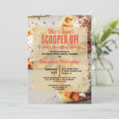 Hartvormig Waffle Ice Cream Scoop Vrijgezellenfees Kaart (Staand voorkant)