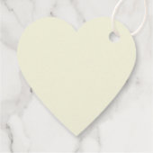 Hartvormig zacht geel bedoeld om bruiloft te zijn bedankjes labels (Achterkant)