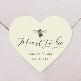 Hartvormig zacht geel bedoeld om bruiloft te zijn hart sticker