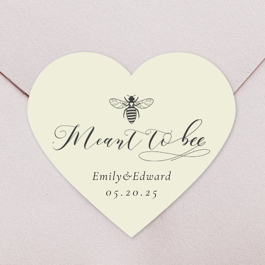 Hartvormig zacht geel bedoeld om bruiloft te zijn hart sticker