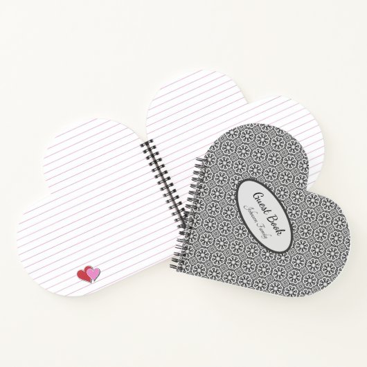 Hartvormig zwart-wit Notitieboek (Binnen)