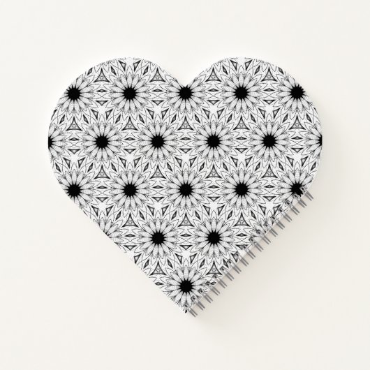 Hartvormig Zwart-wit Notitieboek Journal (Achterkant)