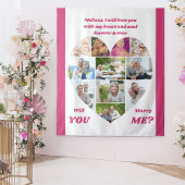 Hartvormige 11 foto collage Verliefd op mij achter Wandkleed