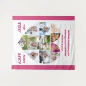 Hartvormige 11 foto collage Verloving achtergrond Wandkleed (Voorkant (horizontaal))