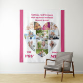 Hartvormige 11 foto collage Verloving achtergrond Wandkleed (In situ)