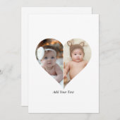 Hartvormige 2 foto collage feestdagenkaart (Voorkant / Achterkant)