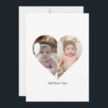 Hartvormige 2 foto collage feestdagenkaart<br><div class="desc">Dit aangepaste hartvormige fotontwerp arrangeert je favoriete herinneringen mooi in de vorm van een hart, als symbool voor liefde en verbondenheid. Ideaal voor speciale gelegenheden zoals jubileumfeesten, trouwfeesten of Valentijnsdag, dit ontwerp belicht je dierbare momenten op een betekenisvolle en artistieke manier. De unieke lay-out creëert een visueel boeiend aandenken, ideaal...</div>