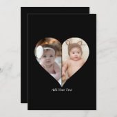 Hartvormige 2 foto collage feestdagenkaart (Voorkant / Achterkant)