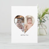 Hartvormige 2 foto collage kaart (Staand voorkant)