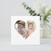 Hartvormige 2 foto collage kaart (Staand voorkant)