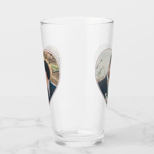 Hartvormige 2 foto Valentijnskaarten of aangepaste Glas (Links)