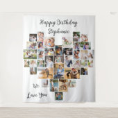 Hartvormige 36 foto collage Gefeliciteerd met je v Wandkleed (Voorkant)