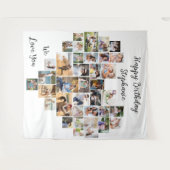 Hartvormige 36 foto collage Gefeliciteerd Verjaard Wandkleed (Voorkant (horizontaal))