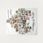 Hartvormige 36 foto collage huwelijksjubileum wandkleed (Voorkant (horizontaal))