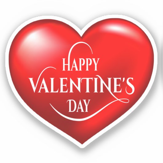 Hartvormige 3D Liefde Symbool-50420 Sticker (Voorkant)