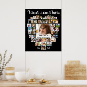 Hartvormige 41 foto collage rouwkaart funeralie poster (Keuken)