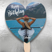 Hartvormige Aangepaste Foto Verjaardag Hand Fan Handwaaier