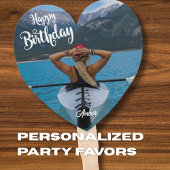 Hartvormige Aangepaste Foto Verjaardag Hand Fan Handwaaier