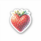 Hartvormige aardbei met hartvormige zaden sticker (Voorkant)