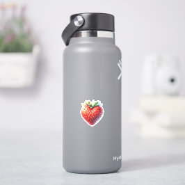 Hartvormige aardbei met hartvormige zaden sticker
