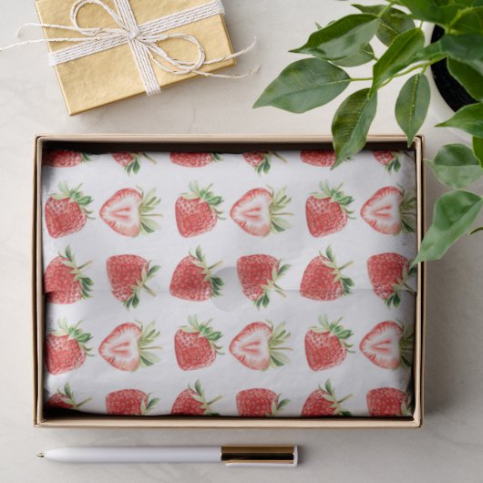 Hartvormige aardbeien Verjaardag Tissuepapier (Geschenk)