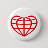 Hartvormige Aardbol Liefde Ronde Button 5,7 Cm (Voorkant)