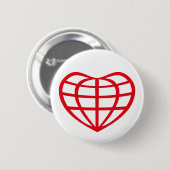 Hartvormige Aardbol Liefde Ronde Button 5,7 Cm (Voorkant /achterkant)