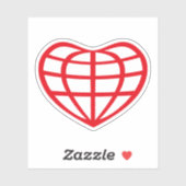 Hartvormige Aardbol Liefde Sticker (Vel)
