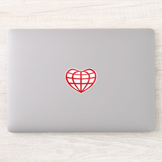 Hartvormige Aardbol Liefde Sticker (Computer)