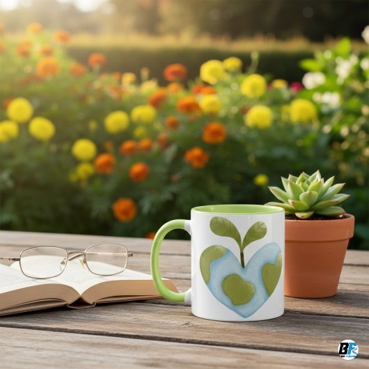 Hartvormige aarde met Sprout Eco Love Elegant Mok