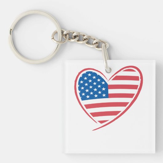 Hartvormige Amerikaanse vlag ontwerp, Patriottisch Sleutelhanger (voorkant)