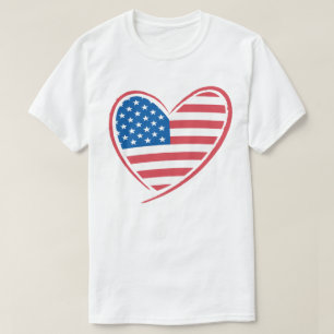 Hartvormige Amerikaanse vlag ontwerp, Patriottisch T-shirt