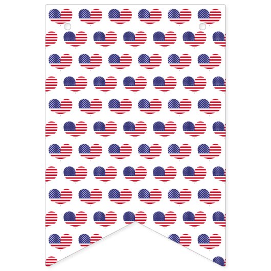 Hartvormige Amerikaanse vlaggeprint | 4 juli Vlaggetjes (Tweede vlag)