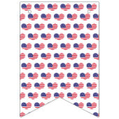 Hartvormige Amerikaanse vlaggeprint | 4 juli Vlaggetjes (Eerste vlag)